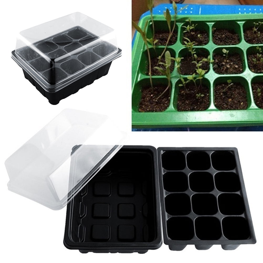 3pcs 24 Cells Plant Germination Tray Garden Grow Pot w/ Breather Hole for Home 