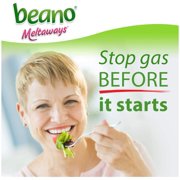 Beano Meltaways, Gas Prevention & Digestive Enzyme Supplement, Strawberry Flavor, 15 Count - 6 Pack