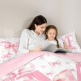 thumbnail image 4 of spefrowx Cute Bow Monogrammed Twin Comforter Sets for Kids, Pink Letter M Print Bedding Set, Pink Reversible, 2-Piece, 1 Comforter and 1 Pillowcase, 4 of 6