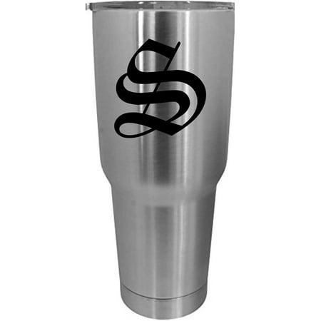 

S Old English Monogrammed Etched 30oz Stainless Steel Tumbler