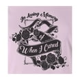 thumbnail image 2 of 9 Crowns Tees In Loving Memory of When I Cared Sarcastic Memorial Graphic Tee (Juniors Pink, X-Large), 2 of 3