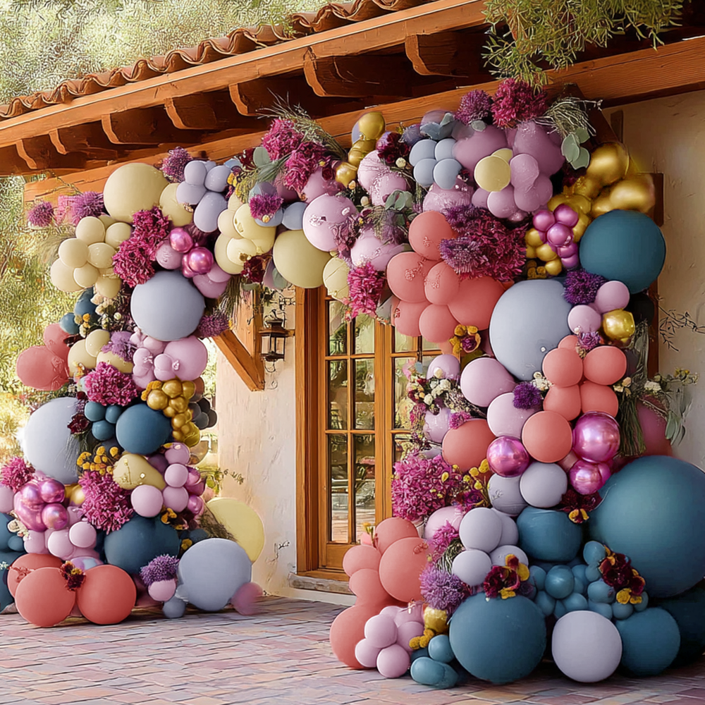 Pastel Balloon Arch Garland Kit Pink Purple Blue Balloons for Wildflower Baby Shower Birthday Garden Tea Spring Party Decorations