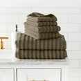 thumbnail image 3 of Modern Threads Luxury 100% Cotton 6-pc Wavy Towel Set, Taupe, 3 of 7