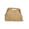 thumbnail image 3 of Time and Tru Women's Embroidered Straw Frame Clutch Handbag, Natural, 3 of 5