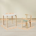 thumbnail image 3 of Qaba Kids Table and Chair Set, Wooden Toddler Table and Chairs Set, Green, 3 of 10