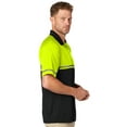 thumbnail image 3 of Men's High Visibility Moisture-Wicking Polo Shirt - Safety Yellow/Black, Large, 3 of 5