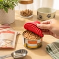 thumbnail image 4 of Dog Food Cans Lids,3-In-1 Silicone Cat Food Can Cover with Feeding Spoon for Dog Cat Food Storage | Dishwasher Safe Leak-proof Round Can Lids | Universal Size,Red, 4 of 7