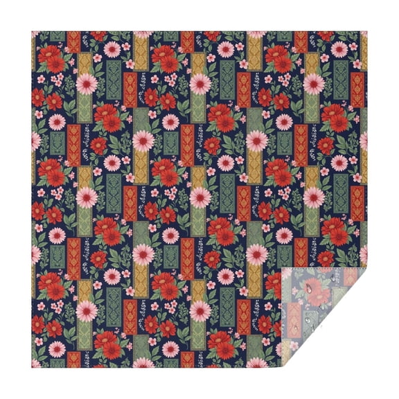 Pioneer Flower Floral Print Pattern Square Tablecloth, Waterproof Wipeable Spillproof Washable Table Cover for Home Kitchen Party Decor, 42"x42"