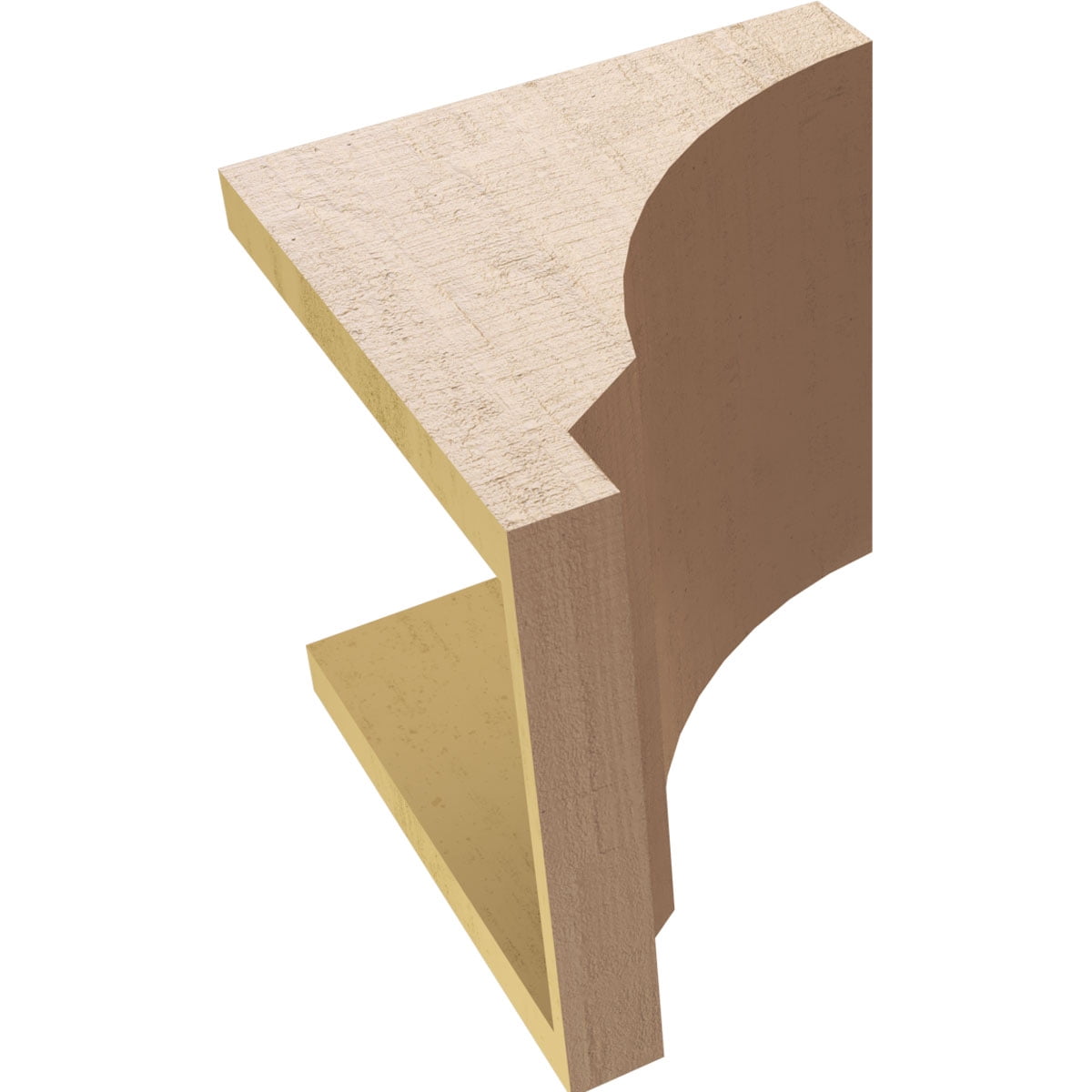 10"W x 10"D x 10"H Wide Moab Rough Cedar Woodgrain TimberThane Corbel, Primed Tan