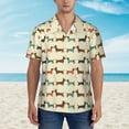 thumbnail image 4 of Balery Dachshund Dog Print Men's Hawaiian Shirts Short Sleeve Beach Shirt Relaxed Fit Vacation Button Down Shirts-Small, 4 of 9