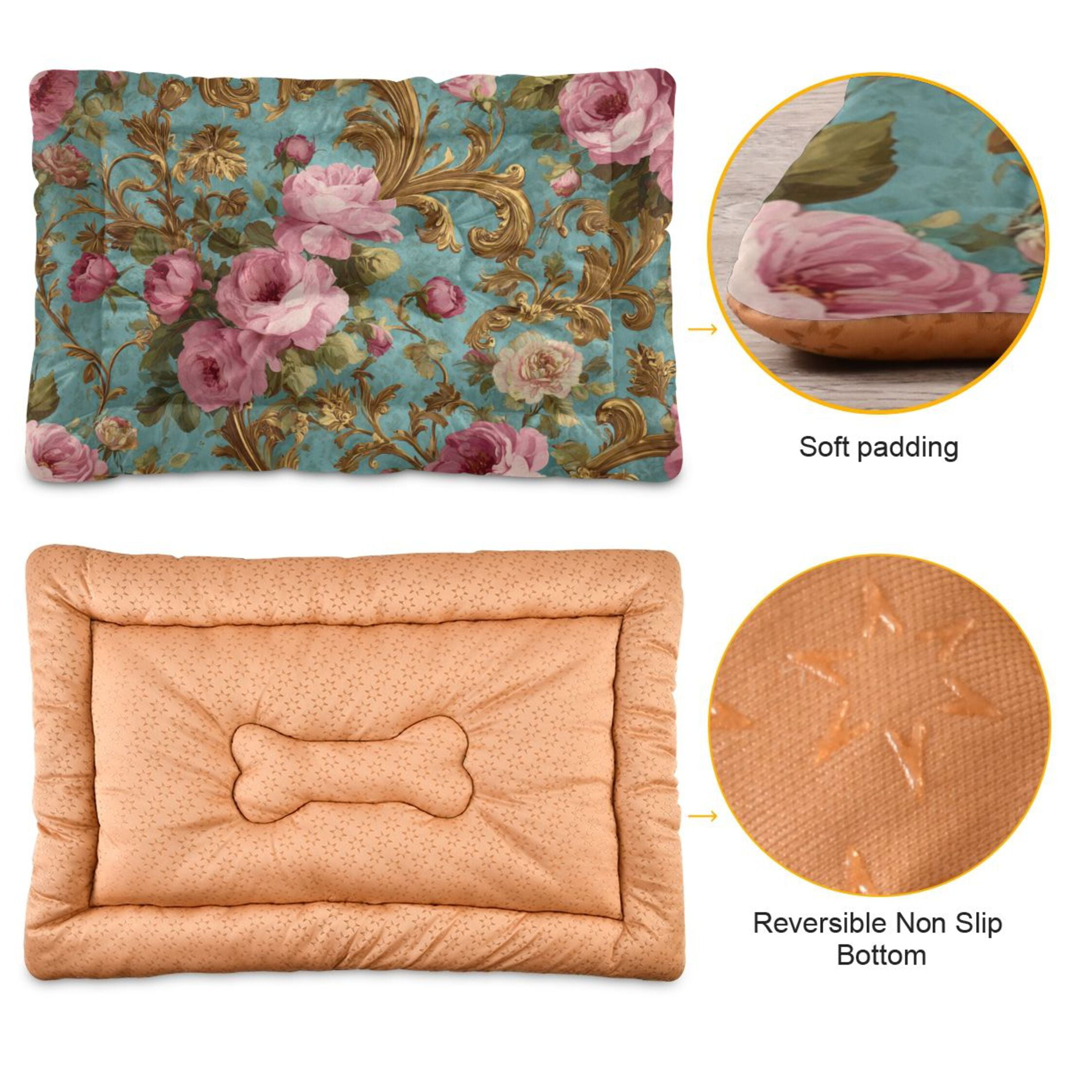 Cozy Mat Pet Bed Indoor Outdoor Warm Soft For Cat Dog Puppy(S/M) Print Of Rococo-style
