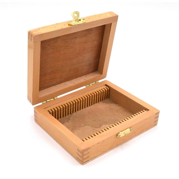 Wooden Slide Box for 25 Slides with Latch - For 75x25mm Slides