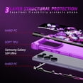 thumbnail image 4 of Casetego for Samsung Galaxy S24 Ultra 5G Case,Glow in The Dark Three Layer Heavy Duty Shockproof Protection Hard Plastic Bumper+Soft Silicone Protective 6.8 inch Case,Purple Butterfly, 4 of 8