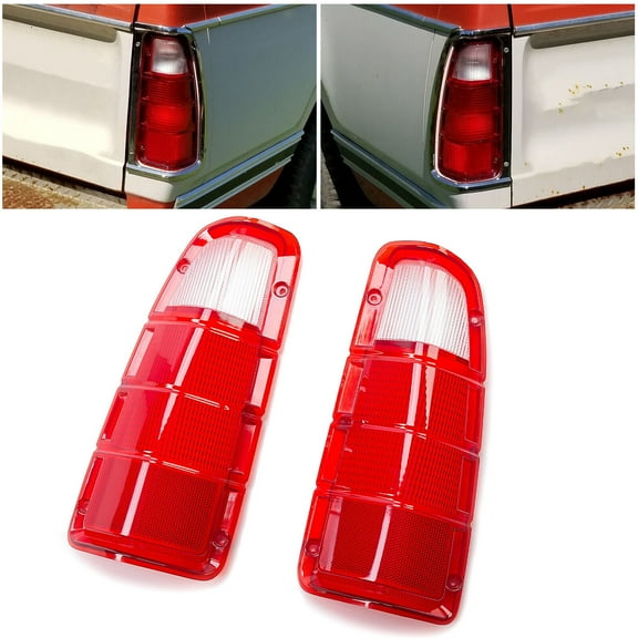 KOJEM Pair Tail Light Lens Cover ONLY for 1972-1980 73 74 75 76 77 78 79 Dodge Truck & Plymouth Power Wagon