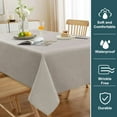 thumbnail image 2 of Turquoize FantasDecor Wrinkle Resistant and Waterproof Washable Rectangle Linen Table Clothes for Dining/Outdoor(54" X 80",Taupe), 2 of 7