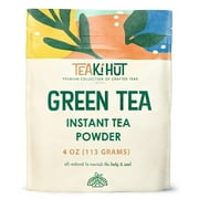 TEAki Hut Instant Green Tea Powder, Unsweetened Green Tea Made from Ground Leaves, 113 Servings