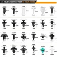 thumbnail image 4 of 845-Pc Auto Body Fastener Clip Kit for Fender Rivet Bumper and Door Trim Panel, 4 of 9