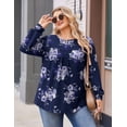 thumbnail image 4 of Zeagoo Womens Plus Size Tops Long Sleeve T-Shirts Crew Neck Flowy Tunic Fall Casual Loose Blouse, 4 of 5