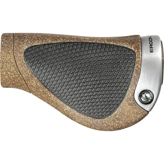 Ergon GP1 BioKork Grips - Black Tan Lock-On Light Weight Gripshift Large