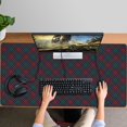 thumbnail image 4 of Long Mouse Pads for Desk,Green and Red Christmas Plaid Pattern Desk Mats on Top Of Desks, Desk Mouse Pad Extra Large with 3mm Non-Slip Base and Stitched Edge for Gaming,Office,Work,Home 47.3x23.6in, 4 of 5