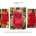 thumbnail image 6 of David’s Bridal, The Edit by DB Studio Women's Formal One-Shoulder Long-Sleeve Glitter Mini Dress, Short, Novelty, 6 of 7