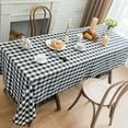thumbnail image 2 of Sterakm Checkered Tablecloth for Rectangle Tables, Gingham Polyester Table Cloth, Wipeable Reusable Hand Washable Tablecloths, Black and White, 63"×55", 2 of 8