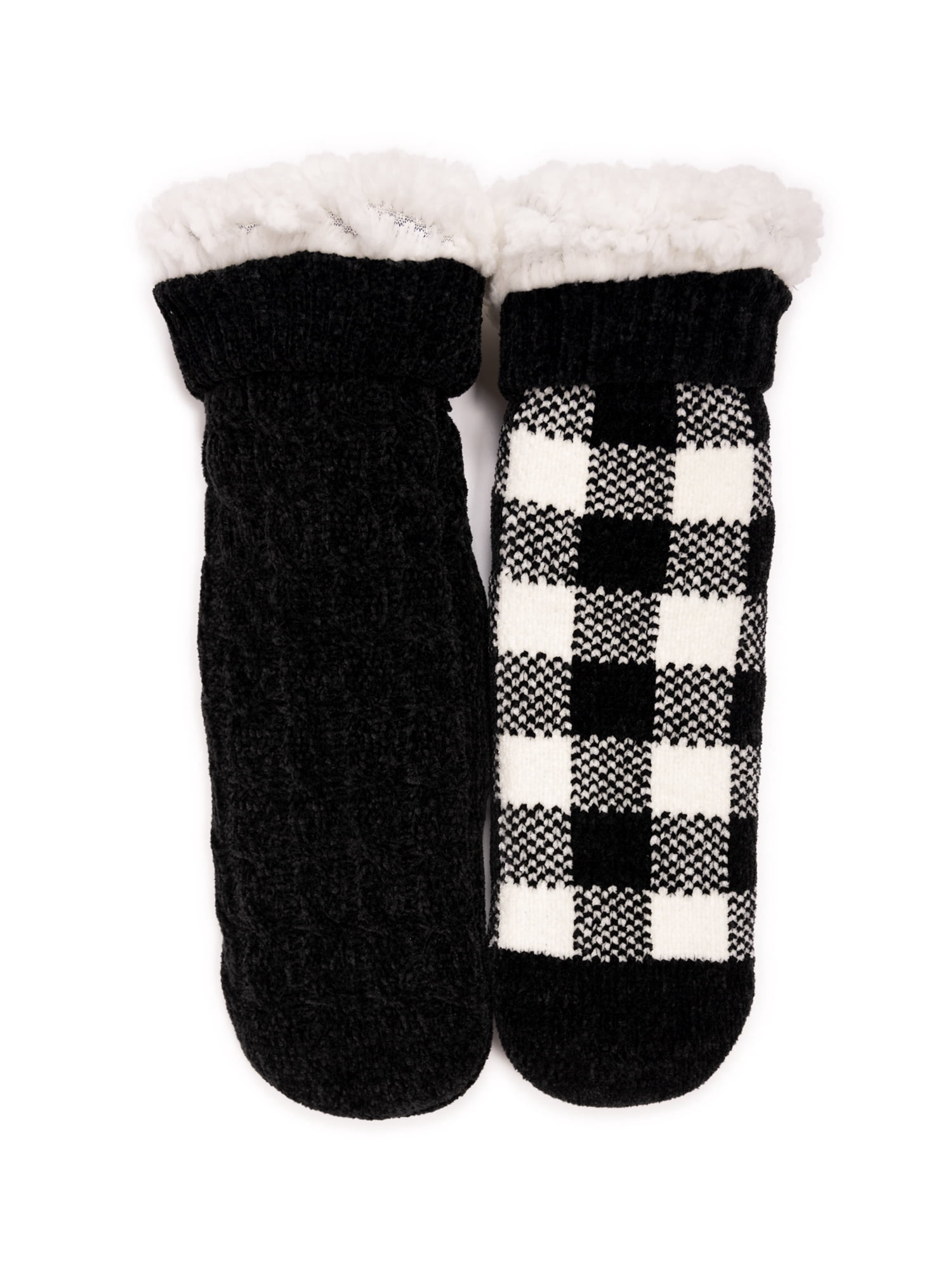 MUK LUKS Women's Tall Rib Cuff Cabin Socks, 2-Pack, S-XL
