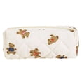 thumbnail image 1 of Set de neceseres acolchados con flores para mujer, neceser de viaje, organizador de artículos de aseo, tejido suave, cremallera suave, ideal para viajes diarios y como regalo de vacaciones, 1 of 4
