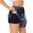 thumbnail image 3 of Lsque Modern Colorful Eyes Printed Women's Running Shorts with Liner Pockets,Elastic Quick Dry Workout Athletic Gym Yoga Shorts,Womens High Waist Shorts-, 3 of 9