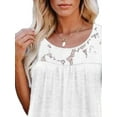 thumbnail image 2 of Gvmfive Women Casual Tunic Tank Tops Sleeveless Lace Loose Blouse T Shirt, 2 of 4