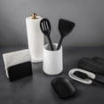 thumbnail image 3 of Thyme & Table 6.2" Ribbed Ceramic Kitchen Utensil Holder, White, 3 of 5