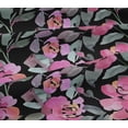 thumbnail image 4 of oneOone Cotton Jersey Black Fabric Leaves & Rose Floral Diy Clothing Quilting Fabric Print Fabric By Yard 58 Inch Wide, 4 of 4