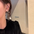 thumbnail image 1 of Pendientes de perlas para mujer, de plata 925, con orificio para la oreja y aguja, con espiral antimosquitos, pendientes con clip para la oreja, gran sentido, 1 of 6