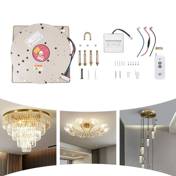 Electric Winch with High-Load Bearing for Lifting Chandeliers, 110 lbs Capacity, Dual Control System, Easy Installation and Durable Construction