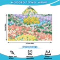 thumbnail image 2 of Pioneer Flower Floral Print Pattern Hooded Bath Towel，50"x30" for Ages 3 To 12 Kids, Quick Dry Lightweight Soft Microfiber Hood Beach Towel Cover Up for Kids, 2 of 7