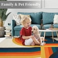 thumbnail image 6 of Garvee 2'x6' Hallway Runner Rug Washable Modern Geometric Rug Non-Slip Bedsides Rugs for Kitchen, Blue Orange, 6 of 8