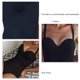 thumbnail image 5 of Traje de baño de una pieza para mujer, color puro, cuello en V, con aros, acolchado, elástico, transpirable, tankini, traje de baño negro M, 5 of 6