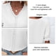 thumbnail image 3 of Camisetas de manga corta con cuello en V para mujer con ribete de encaje, color puro, camisetas de moda transpirables y suaves para el día a día, 3 of 6