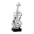 thumbnail image 2 of Escultura de violín, adorno artístico de escritorio, obra de arte realista decorativa, regalo romántico Plata, 2 of 9