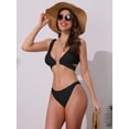 thumbnail image 4 of DARING DIVA Women's Wide Strap O Ring Cut Out Bikini Sets Small Black, 4 of 6
