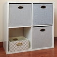 thumbnail image 4 of CNKOO Storage Bins 13×13 Storage Cubes Foldable Fabric Storage Baskets Boxes Containers Drawers 4pcs (Woven Grey), 4 of 4