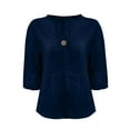 thumbnail image 5 of MSJUHEG Womens Linen Shirt Slub Knit Tops for Women Bright Colored Tops for Women's Linen Shirt Gauze Shirts for Women Cotton Linen Shirts Summer Oversized Casual Sweater Navy 2XL, 5 of 6