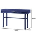 thumbnail image 4 of Industrial Style Metal and Wood 1 Drawer Vanity Desk Blue - Saltoro Sherpi, 4 of 5