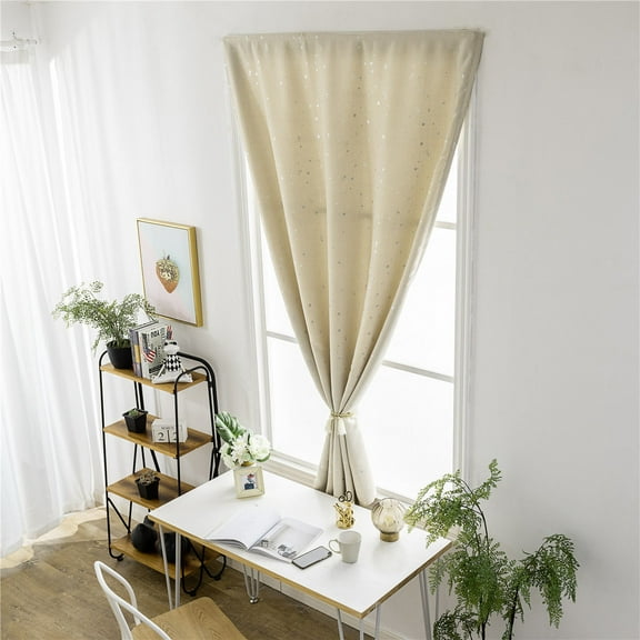 WHAMVOX Blocking Nursery Blackout Curtain Curtains Silver Star Decoration Thicken