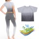 thumbnail image 4 of Mujer Deporte Yoga Gimnasio Ropa de manga corta Crop Top Entrenamiento Fitness (Gris L), 4 of 8