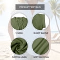 thumbnail image 5 of V Neck Short Sleeve Henley Tops，Henley Blouses Work Tops Casual Cotton Tees Shirts 2026 Henley Outfit Henley Button Up T Shirts Work Tshirt Clothes Casual Business Blouses V Neck Button Shirts, 5 of 9