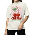 thumbnail image 2 of Retro Cherry Checkered Design Women's T-shirt, 2 of 3