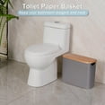thumbnail image 3 of Toilet Paper Storage, Toilet Paper Basket with Lid, Toilet Paper Organizer for Bathroom, Free Standing Toilet Paper Holder with Storage, Grey, 3 of 8