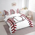 thumbnail image 3 of Homewish Initial D Letter Bedding Comforter Set 7pcs for Teen, Baseball Sports Lover Queen Bedding Sets, Cartoon Ball Print Reversible Queen Sheet Sets, Ultra Soft Bedroom Decor, 3 of 7