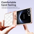 thumbnail image 3 of Dteck Diamond Case for Samsung Galaxy Z Flip 7 with Hinge Protection and Ring Holder, Luxury Sparkly Plating Shockproof Phone Cover with Screen Protector for Galaxy Z Flip 7,White, 3 of 8